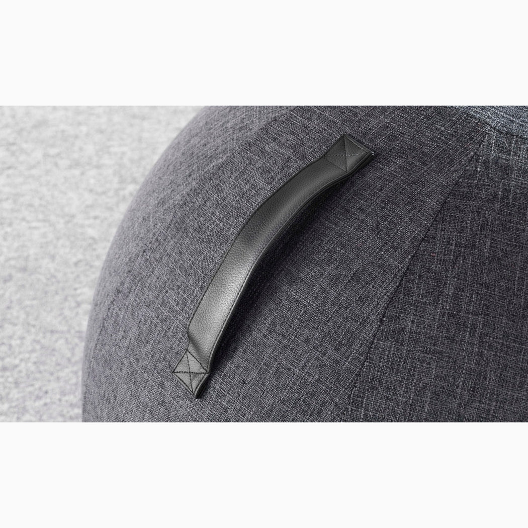 Sittboll / Kontorsboll, Grå med ergonomiskt handtag för bättre balans och förbättrad sittställning på kontoret.