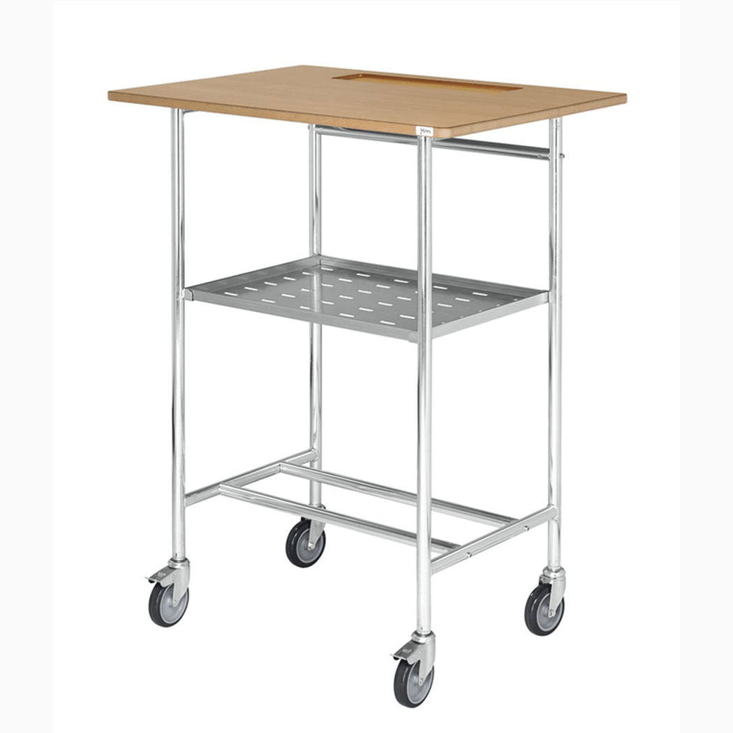 Skrivpulpet, 800x570x1055mm, 150kg med elförzinkad ram, hjul och praktiskt pennfack för konferensrum och kontor.