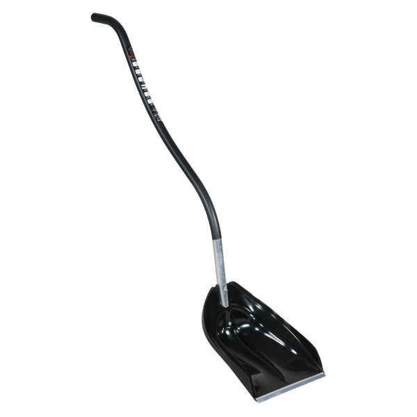 Snöskyffel med termogrepp med lätt aluminiumskaft och ergonomisk design för effektiv och bekväm snöskottning.