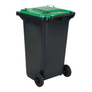 Sopkärl med hjul, 240 liter i hållbart HDPE, robust och UV-beständig för effektiv avfallshantering.