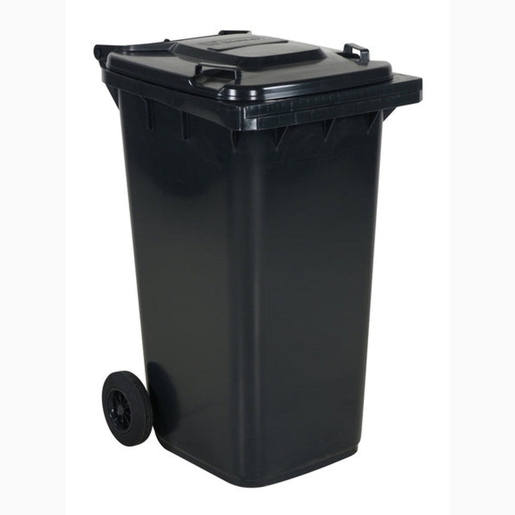 Sopkärl med hjul, 240 liter i hållbart HDPE-material för effektiv och flexibel avfallshantering.