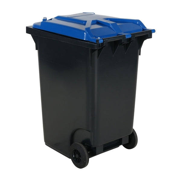 Sopkärl med hjul, 360 liter i HDPE, UV-beständigt och kemikalieresistent för effektiv avfallshantering.