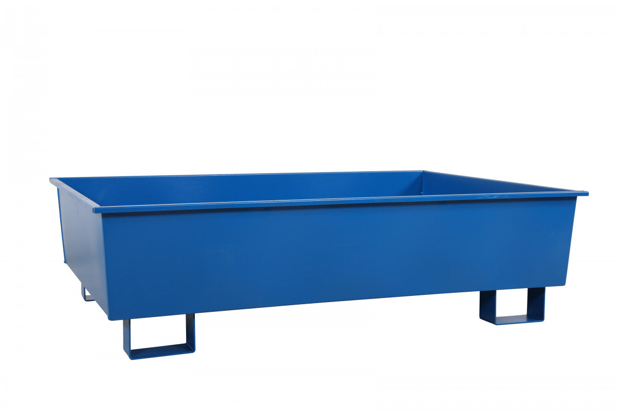Spillbassäng, 260 liter, 1200x800mm i robust blå design för säker kemikalielagring och spillhantering.