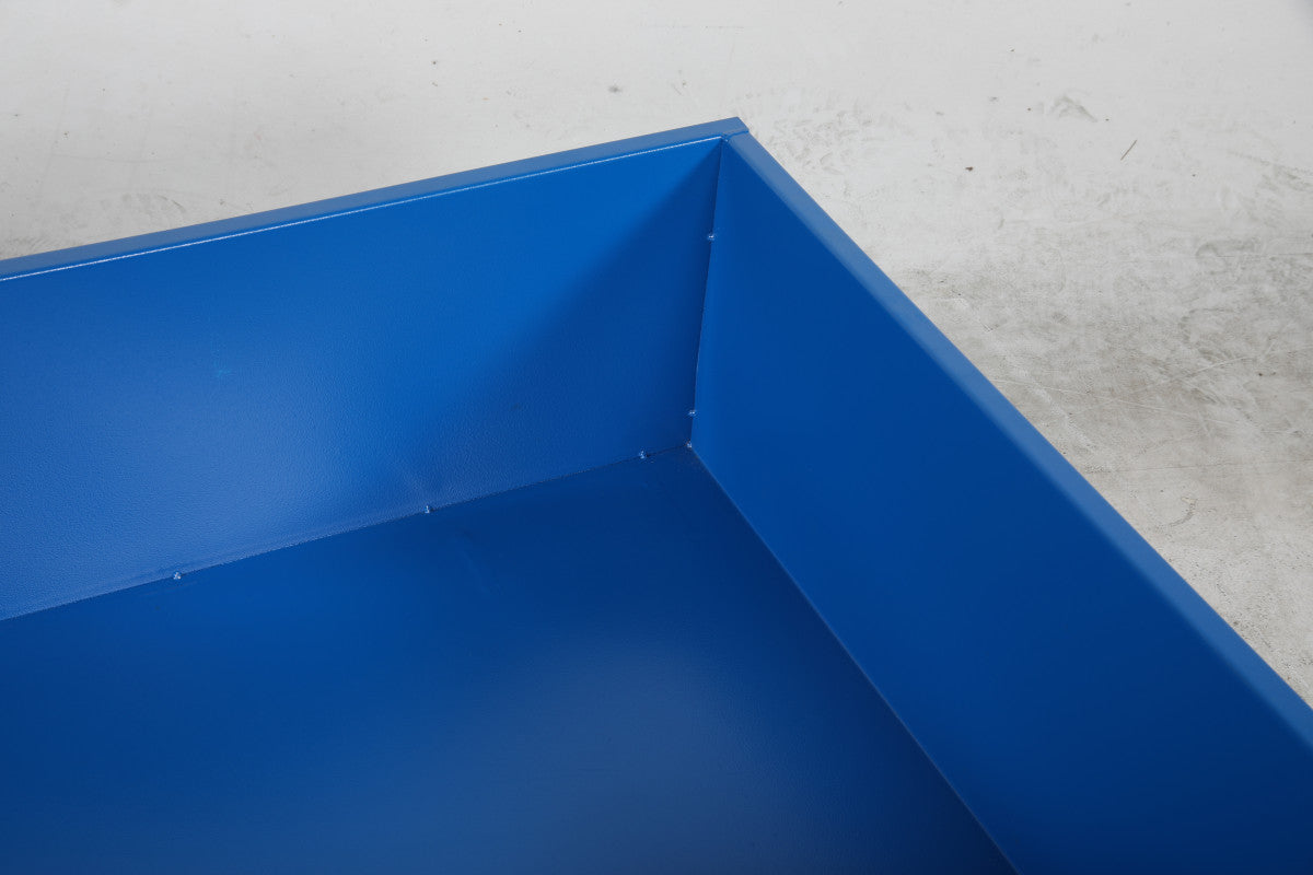 Spillbassäng, 260 liter, 1200x800mm i blå robust design för säker kemikalielagring och spillhantering.