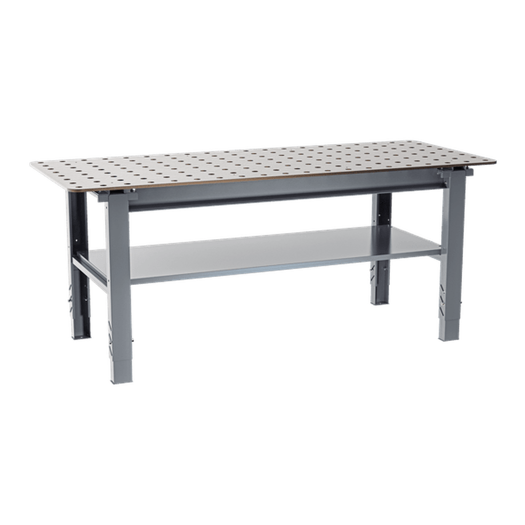 Svetsbord manuellt, 2000x800mm med stabil stålskiva och justerbar höjd för professionella svetsarbeten.