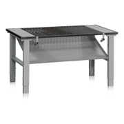 Svetsbord 1200x800mm inkl. dropplåt med justerbar höjd och robust konstruktion för professionell svetsning och lödning.