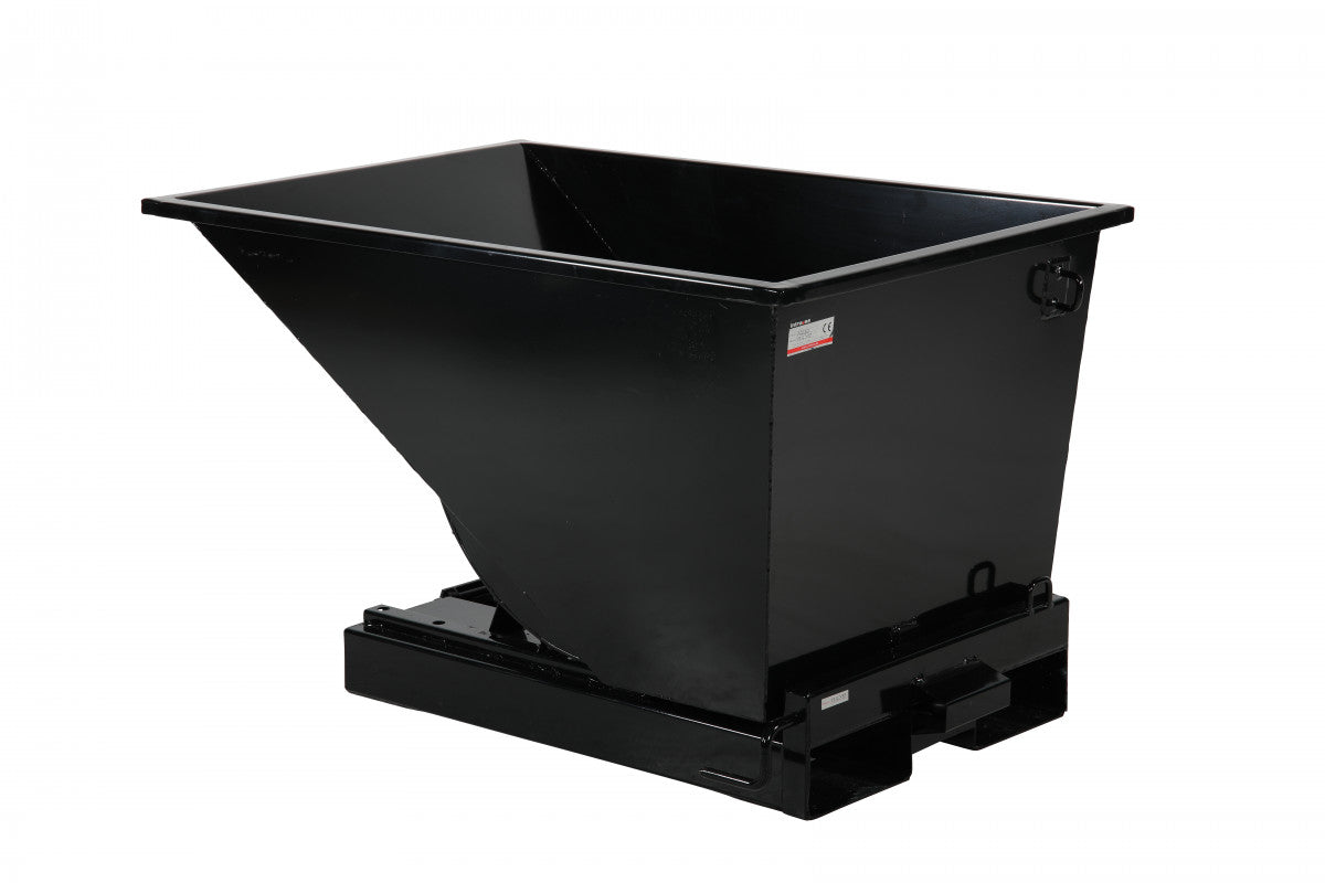 Tippcontainer Jaina, 600 liter svart robust tippcontainer med pulverlackerad yta för säker och effektiv avfallshantering.