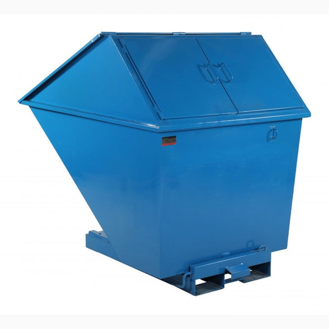 Tippcontainer Jaina med högt lock, 1300 liter i blått, robust för effektiv källsortering och avfallshantering.
