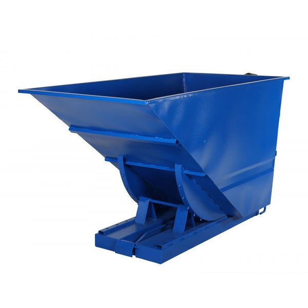Tippcontainer lätt, 1600 liter, 600kg i blå pulverlackerad stål för effektiv och hållbar avfallshantering.