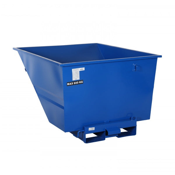 Tippcontainer lätt, 900 liter, 600kg blå container för effektiv avfallshantering och källsortering på arbetsplatsen.
