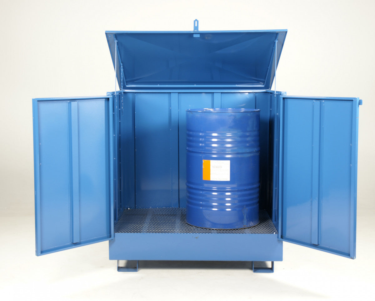 Uppsamlingskärl för 2 stående fat, heltäckta, 260 liter