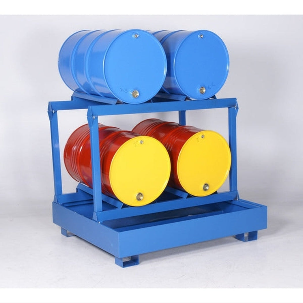 Uppsamlingskärl för 4 fat liggandes, 440 liter