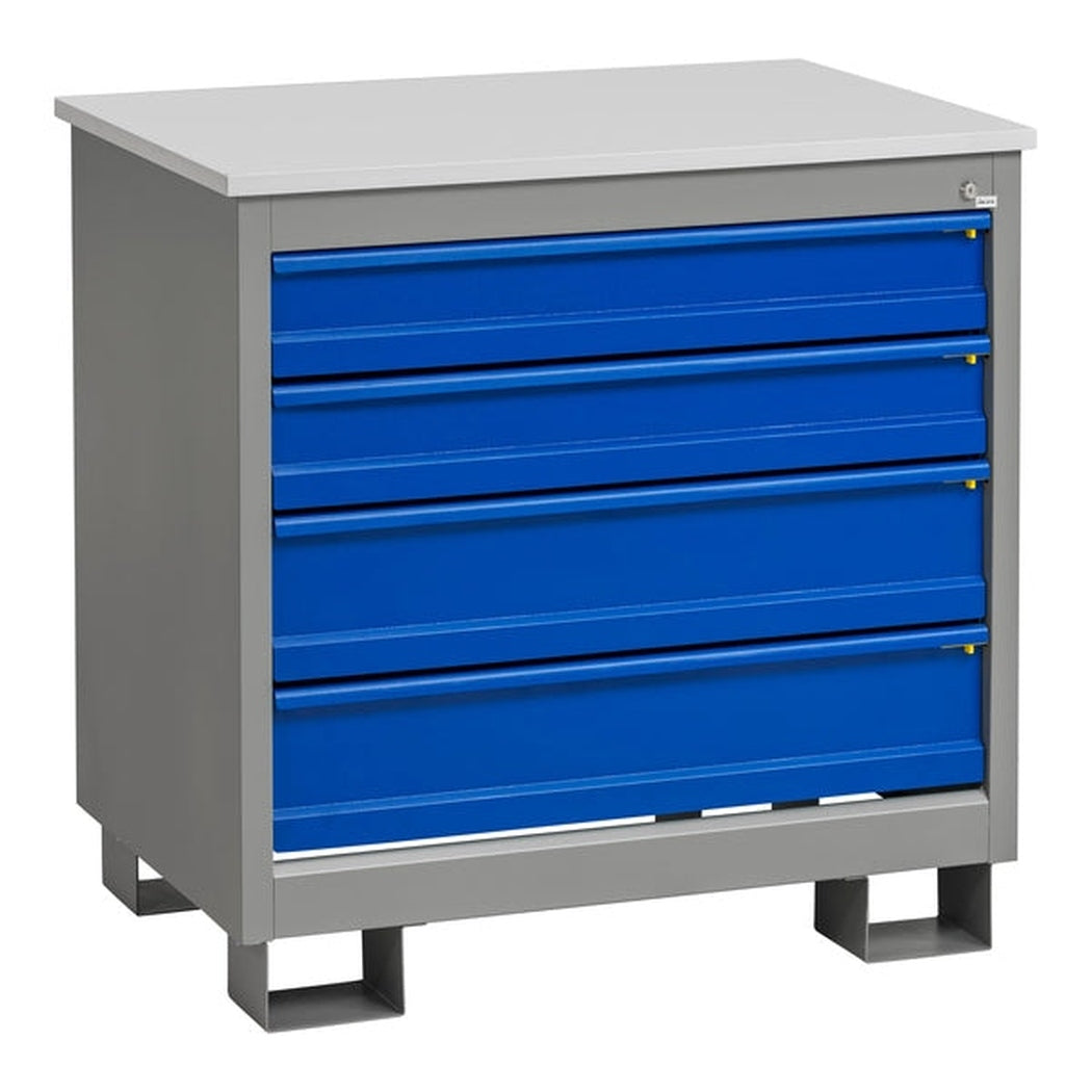 Verkstadshurts H 4 Lådor Grå/Blå 1020x700x1000 mm