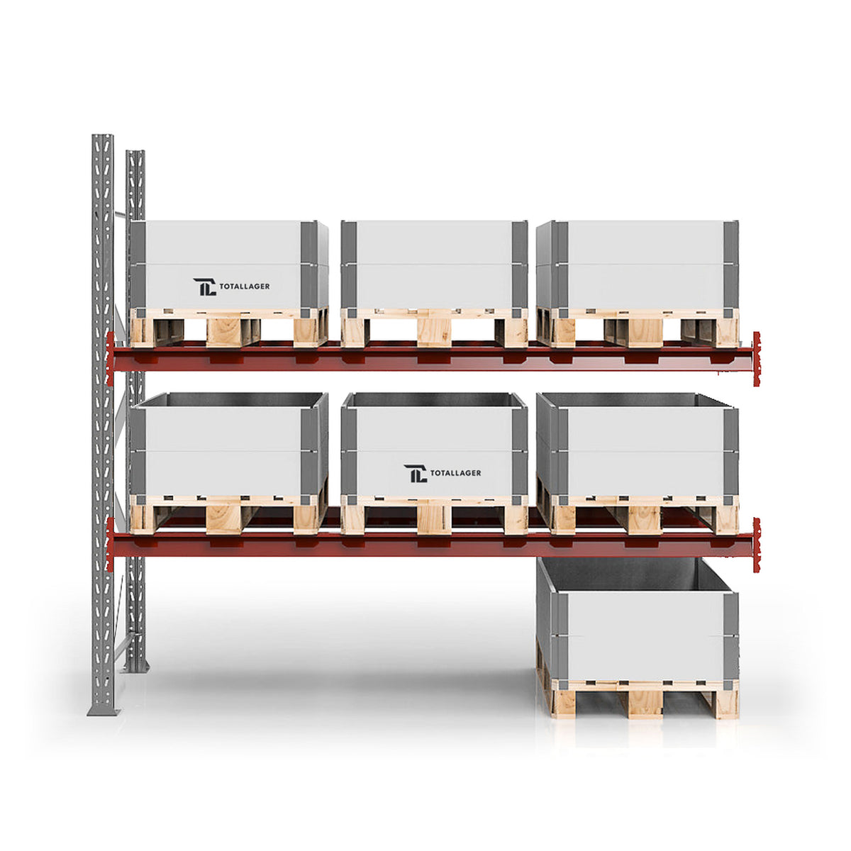 Pallställ påbyggnadssektion 2 500 × 2 750 mm, 9 pallar à 500 kg